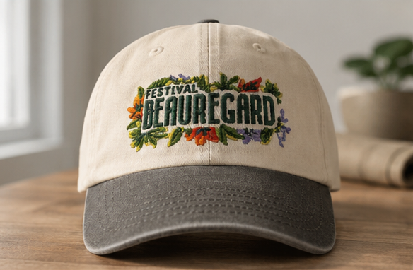 Casquette marron brodée