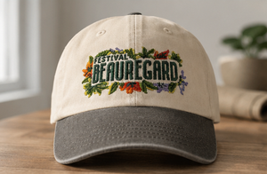 Casquette marron brodée