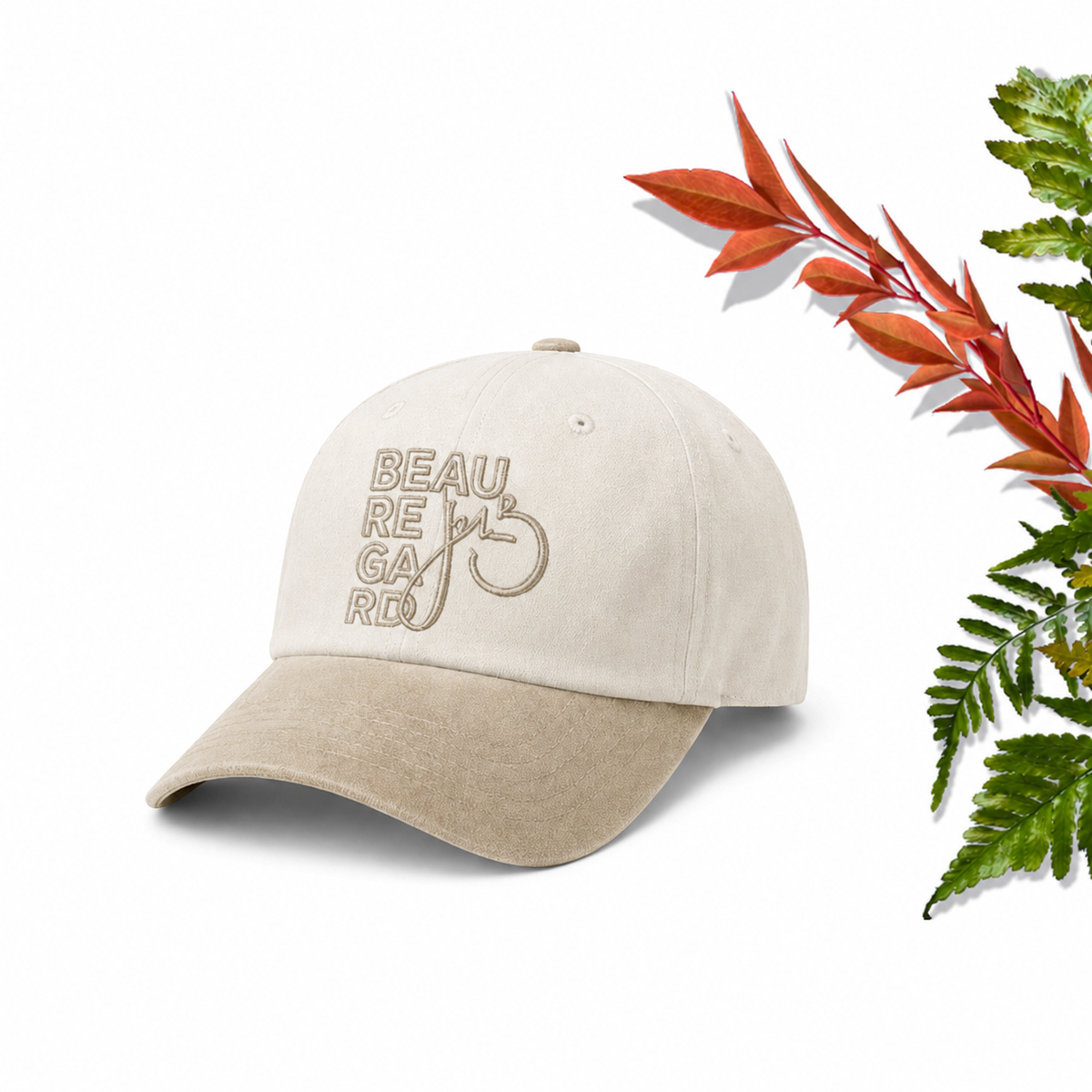 Casquette sable brodée